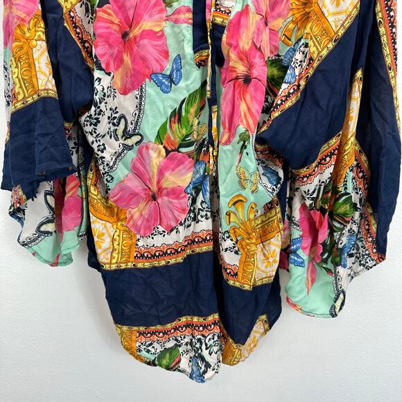 FARM Rio Kaftan Dress Floral Boho Small Kimono - Picture 8 of 12